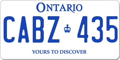 ON license plate CABZ435