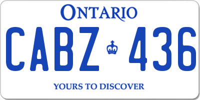 ON license plate CABZ436