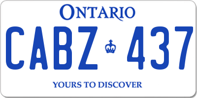 ON license plate CABZ437