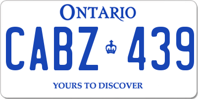 ON license plate CABZ439