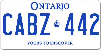 ON license plate CABZ442