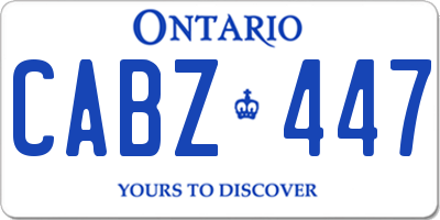 ON license plate CABZ447