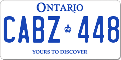 ON license plate CABZ448