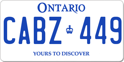 ON license plate CABZ449