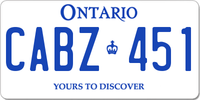 ON license plate CABZ451