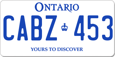 ON license plate CABZ453