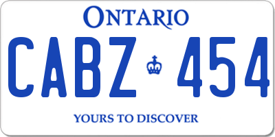 ON license plate CABZ454