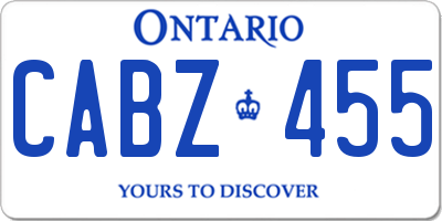 ON license plate CABZ455