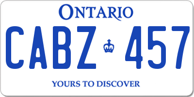 ON license plate CABZ457