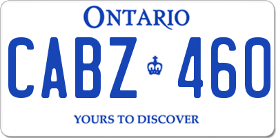 ON license plate CABZ460