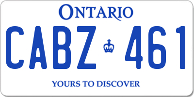 ON license plate CABZ461