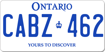 ON license plate CABZ462