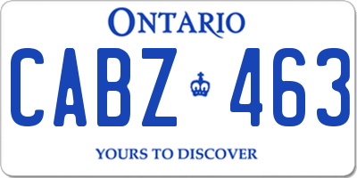 ON license plate CABZ463