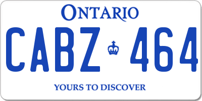 ON license plate CABZ464