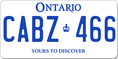 ON license plate CABZ466