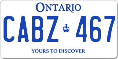 ON license plate CABZ467