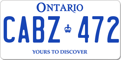 ON license plate CABZ472