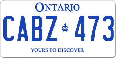 ON license plate CABZ473