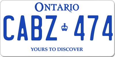 ON license plate CABZ474