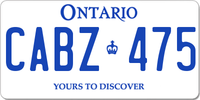 ON license plate CABZ475