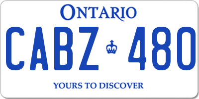 ON license plate CABZ480