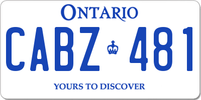 ON license plate CABZ481