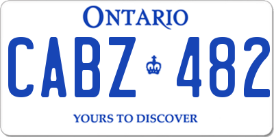 ON license plate CABZ482