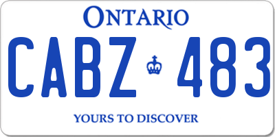 ON license plate CABZ483