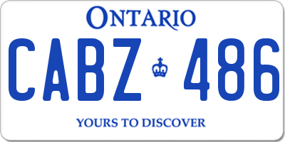 ON license plate CABZ486