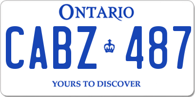 ON license plate CABZ487