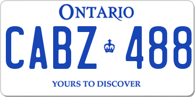 ON license plate CABZ488