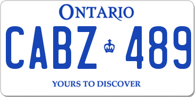 ON license plate CABZ489