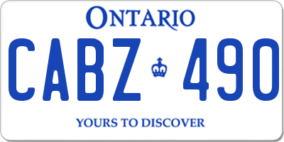 ON license plate CABZ490