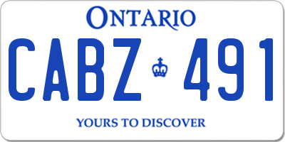 ON license plate CABZ491