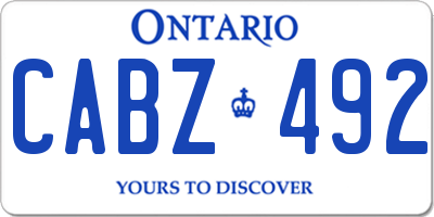 ON license plate CABZ492