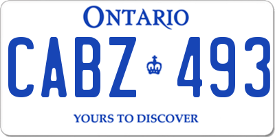 ON license plate CABZ493