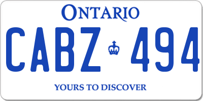 ON license plate CABZ494