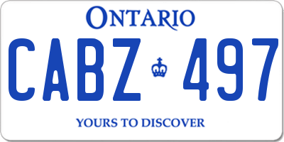 ON license plate CABZ497