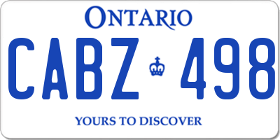 ON license plate CABZ498