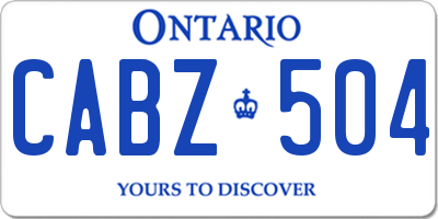 ON license plate CABZ504