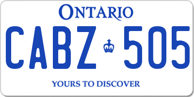 ON license plate CABZ505