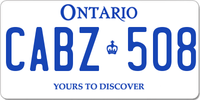 ON license plate CABZ508