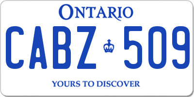 ON license plate CABZ509