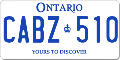 ON license plate CABZ510