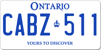 ON license plate CABZ511