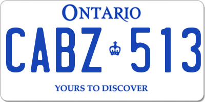 ON license plate CABZ513