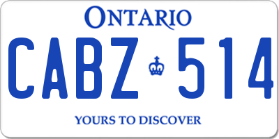 ON license plate CABZ514