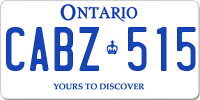 ON license plate CABZ515