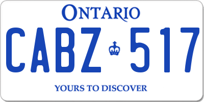 ON license plate CABZ517