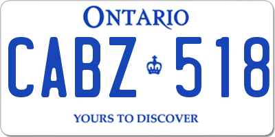 ON license plate CABZ518